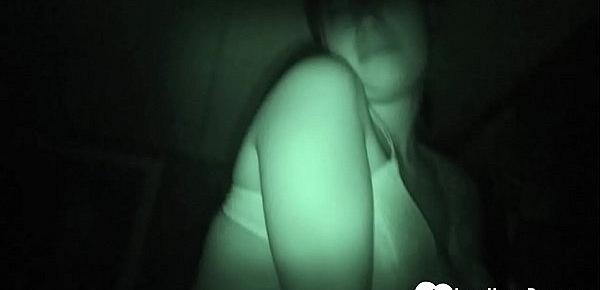  Night cam captured a beauty sucking a cock